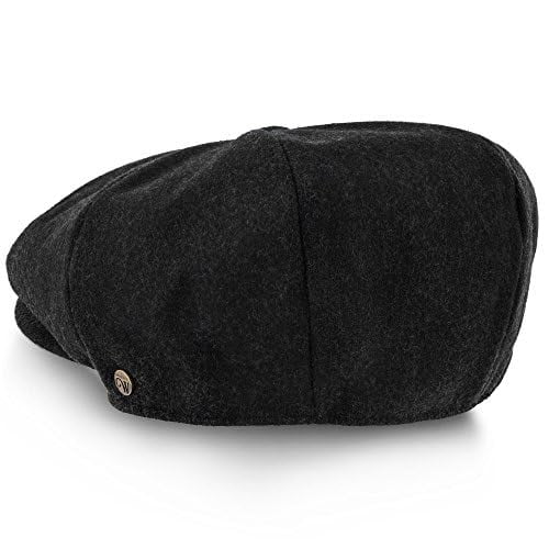 Walrus Hats Cap Grey Wool Blend 8 Panel Newsboy Classic Vintage Style with Quilted Lining, Double Snap Brim & Grosgrain Sweatband – Stylish 1920s Inspired Design