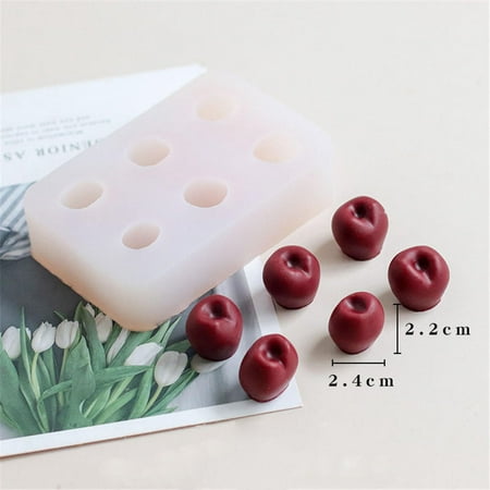 

MINM 3D Cherry Mold Scented Candle Material Simulation Fruit Fondant Cake Silicone Mold Baking Cake Decorating Moulds Candle Making Tool