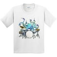 thumbnail image 3 of Inktastic Cute Blue Octopus Drumming Youth T-Shirt, 3 of 5