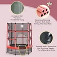 thumbnail image 4 of 5FT Kids Trampoline with Enclosure Net, Springless Design, Indoor Outdoor Toddler Trampoline with Safety Pad and Steel Frame, Toddler Round Bouncer for Age 3 to 6 Years, Red, 4 of 9