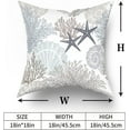thumbnail image 6 of Ocean Coral Pillow Covers 18x18 Inch Nautical Coastal Throw Pillows Set of 2 Beach Seashell Starfish Pillow Case Soft Cotton Square Cushion Covers for Home Couch Sofa Patio Bedroom, Brown, 6 of 6