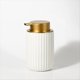 thumbnail image 5 of Dispensador de Jabón de Espuma de Cerámica Mate Moteada, Bomba Rellenable de 350 Ml con Tapa Dorada, Elegante Dispensador de Espuma, 5 of 5