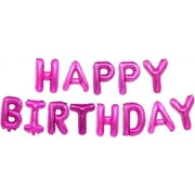 Haobase Happy Birthday Balloons Banner, 16 inch Aluminum Foil Letters Birthday Sign for Birthday Party Decoration