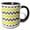 Black/White, variant on 3drose, Blue Gray Yellow and White Chevrons, 15oz Mug