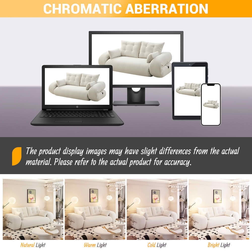 MAYEERTY 78.7" Human Dog Lazy Sofa, 3-in-1 Sherpa Fleece Foldable Sofa Bed with 4 Pillows, Vacuum Packed No Assembly Couch for Living Room Playroom