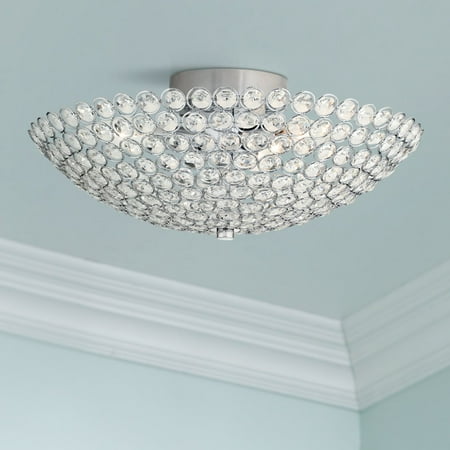 - Possini Euro Design Modern Ceiling Light Semi Flush Mount Fixture Chrome 12