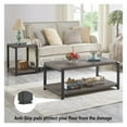 thumbnail image 3 of Coffee Table with Storage Shelf,Rustic Wood and Metal Cocktail Table for Living Room,Grey, 3 of 3