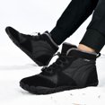 thumbnail image 3 of Botas Nieve Forradas Piel Botas Senderismo Felpa Acogedoras Mujeres Hombres para El Invierno (Negro 41), 3 of 9