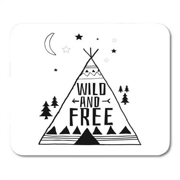 SIDONKU Baby Wild and Free Moon Child Tent Tribal Letter Mousepad Mouse Pad Mouse Mat 9x10 inch