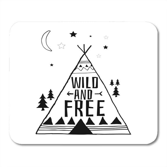 SIDONKU Baby Wild and Free Moon Child Tent Tribal Letter Mousepad Mouse Pad Mouse Mat 9x10 inch