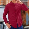 thumbnail image 5 of Wrtxtat Mens Classic Chinese Traditional Kungfu Shirts Long Sleeve Frog Button Mandarin Collar Casual Button Down Tang Suit Red XXXXL, 5 of 6