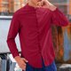 thumbnail image 5 of pstuiky camisetas de manga larga para hombre, Camisa informal de manga larga con cuello alto y botones especiales de color sólido para hombre. camisetas de hombre l, 5 of 6