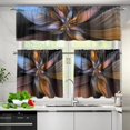 thumbnail image 3 of Abstract Flower Kitchen Curtains and Valances Set 24 Inches Long, Rod Pocket Short Tier Curtain, 3 Pieces Rod Pocket Tier Curtains Window Treatment, 3 of 5