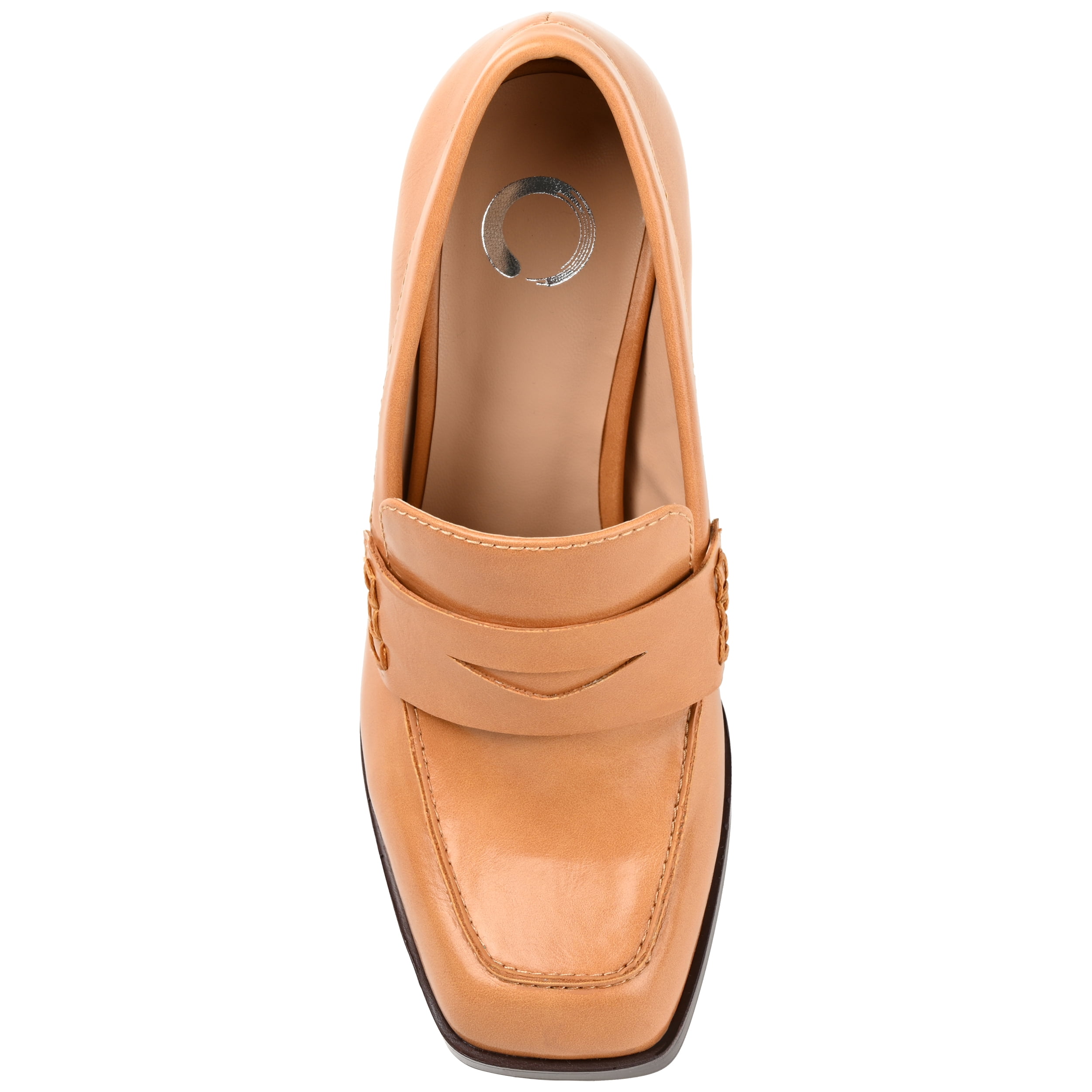 Journee Womens Ezzey Loafer Mid Stacked Heel Square Toe Pumps, Widths Available