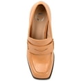 thumbnail image 5 of Journee Womens Ezzey Loafer Mid Stacked Heel Square Toe Pumps, Widths Available, 5 of 9