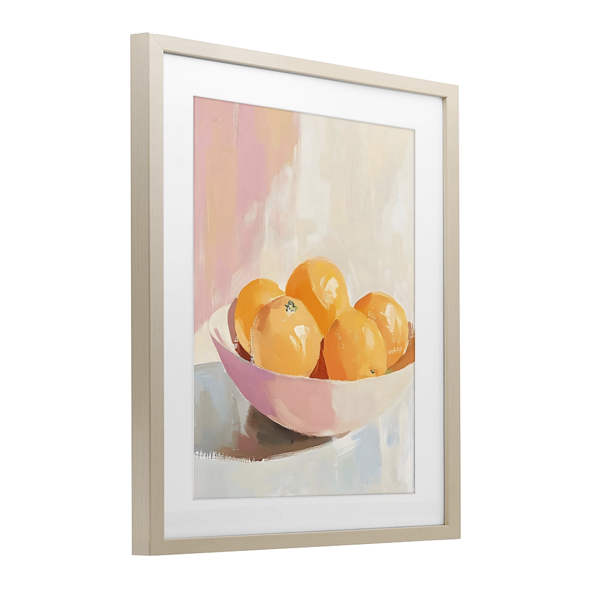 Stupell Industries Pastel Bowl of Oranges Birch Framed Print Under Glass, design by The Prints Vibe