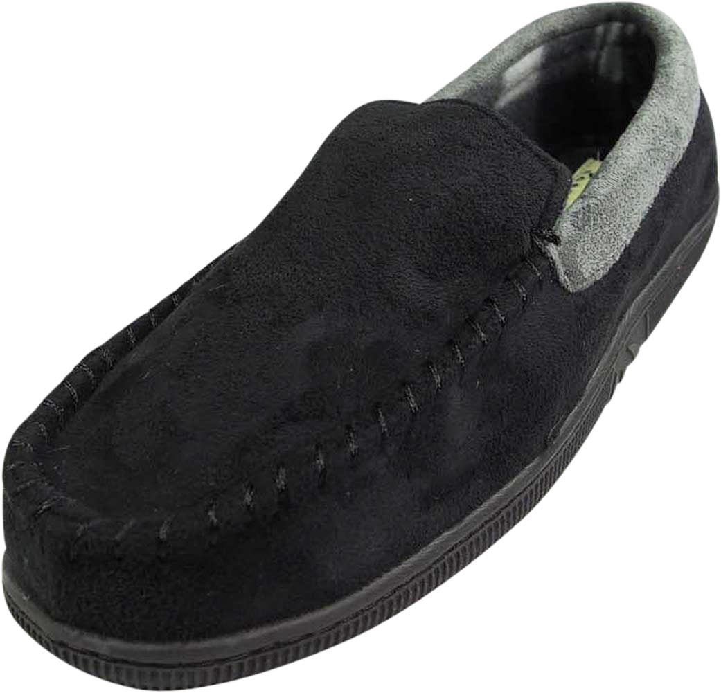 Norty Mens Moccasin Slip On Loafer Slipper Indoor/Outdoor Sole 40020XX