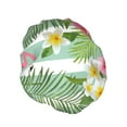 thumbnail image 2 of Balery Tropical Flamingo Shower Caps, Double Layer Waterproof Shower Cap, Double Layers Reusable Shower Cap With Soft Comfortable For Long Thick Hair Soft Bath Shower Hair Caps, 2 of 9