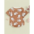 thumbnail image 5 of Suealasg Infant Baby Boys Girls Easter Romper Bunny Print Short Sleeve Round Neck Bodysuits 3M 6M 12M 18M Newborn Summer Playsuit, 5 of 9