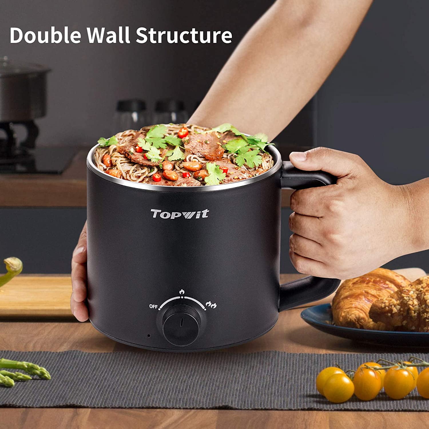 Electric Hot Pot & 1.2L Small Rice Cooker Multi-Function Kitchen Appliance for Home Cooking