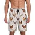 thumbnail image 2 of Picia Various Chicken Pajama Shorts for Men, Men's Pajama Bottoms, Sleepwear,Short Pajama Pants-Small, 2 of 9