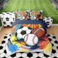 thumbnail image 3 of Erosebridal Color Splash Balls Twin Bedding Sets, Sport Bedding Comforter Set for Boys and Girls, Navy Reversible 7pcs, 3 of 6