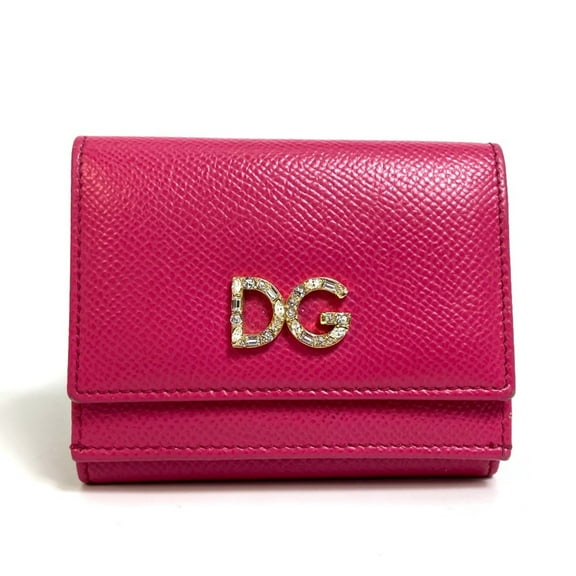 Pre-Owned DOLCE&GABBANA Dorgava Compact wallet Trifold wallet pink (Good)