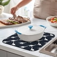 thumbnail image 2 of Dark Blue Dinosaurs Silhouette Pattern Dish Drying Mat for Kitchen 1 Pack, Ultra Absorbent Microfiber Dishes Drainer Mats,16"x18", 2 of 6
