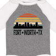 thumbnail image 4 of Inktastic Fort Worth Texas Skyline Retro Boys or Girls Long Sleeve Baby Bodysuit, 4 of 5