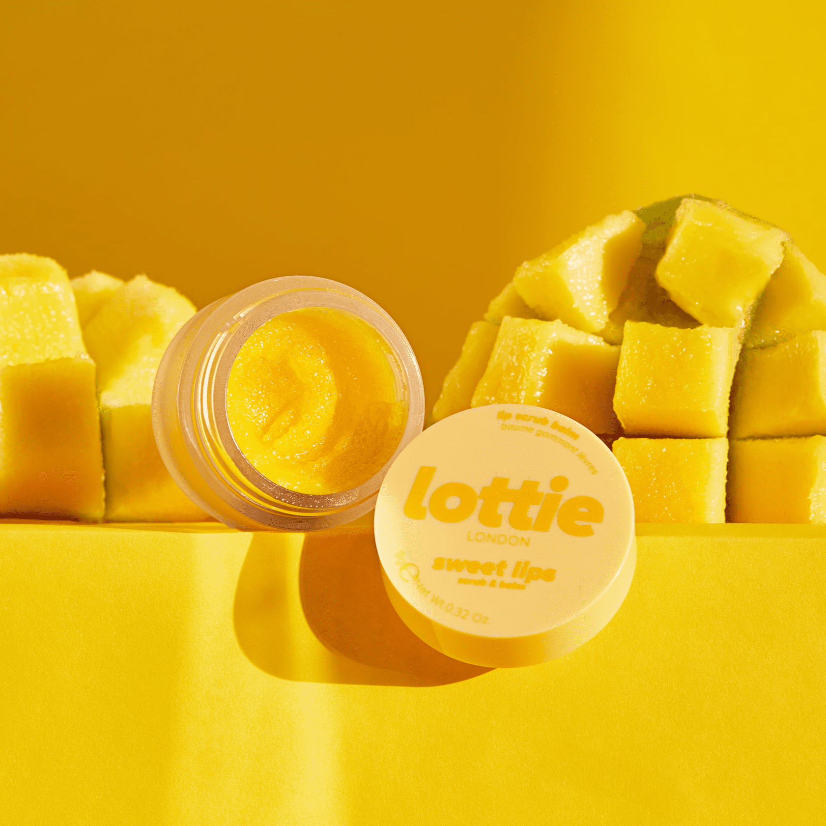 Lottie London, Sweet Lips Balm & Scrub, Mango Sorbet, 9g