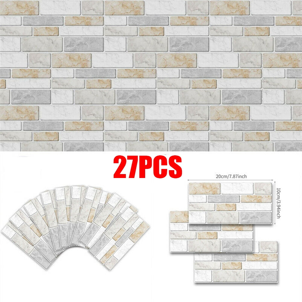 LIKEM 27PC 3D Self Adhesive Kitchen Wall Tiles Bathroom Mosaic Tile