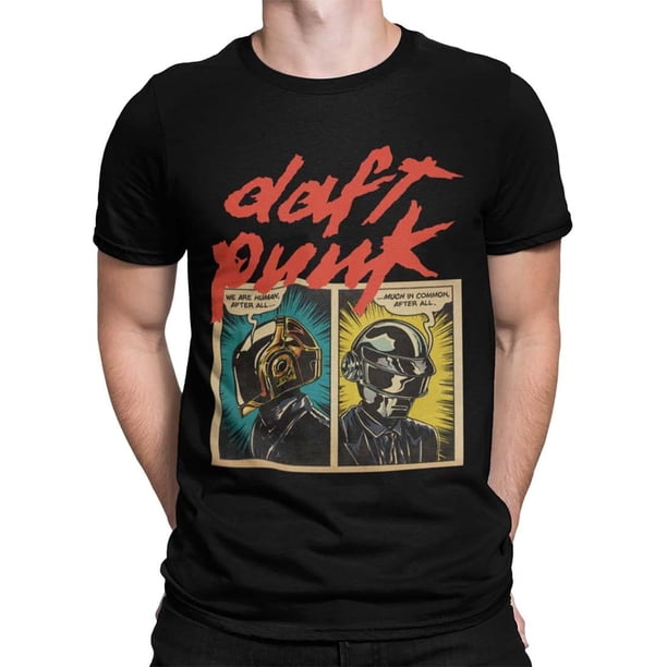 Playera Daft Punk Rock Grafica Unisex Negra y Gris 100% Algodon Peinado, Camiseta Estampada Vintage Estilo Bandas Iconicas, Moda Urbana Streetwear Original, Look Retro Alternativo – XS hasta 2XL