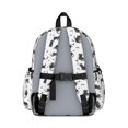 thumbnail image 3 of Black Cat and Paw Print White Pattern Cute School Backpack with Padded Back and Adjustable Shoulder Straps 13.4"x11"x4.7", 3 of 5