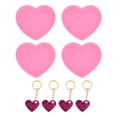 thumbnail image 1 of Uxcell 4 Pcs Moldes de Resina en Forma de Corazón Silicona Kit de Colgante para Llaveros, Rosa, 1 of 6
