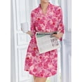 thumbnail image 5 of Avidlove Waffle Knit Robe for Women Soft Lightweight Tie Short Bathrobes 3/4 Sleeve Ladies Sleepwear, 5 of 8