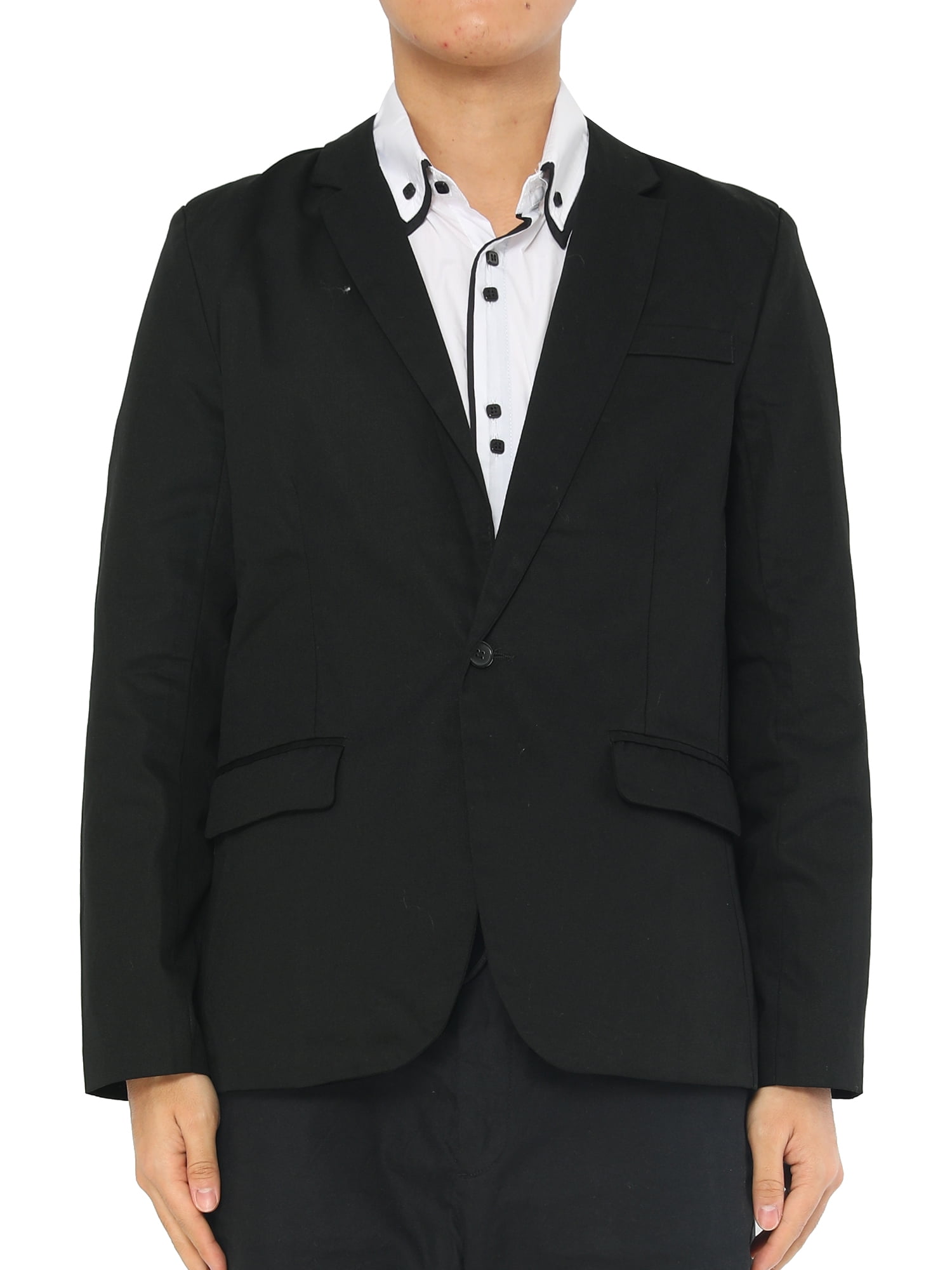 Unique Bargains Men's One Button Slim Fit Casual Sport Coat Blazer