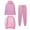 Pink, variant on CFLVAEK 3 Piece Sweatsuits for Women and Men Plus Size Sweatshirts and Hoodies Drawstring Waist Sweatpants Fall Winter Tracksuits Set Gray M