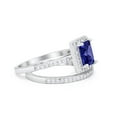 thumbnail image 2 of Radiant Cut Engagement Ring Simulated CZ 925 Sterling Silver Size 7, 2 of 3
