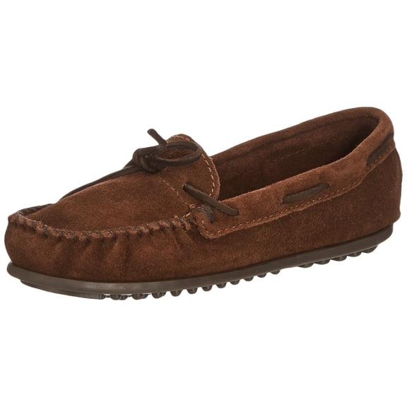 Minnetonka Children's Suede Moccasin, Chocolate 4 Big Kid