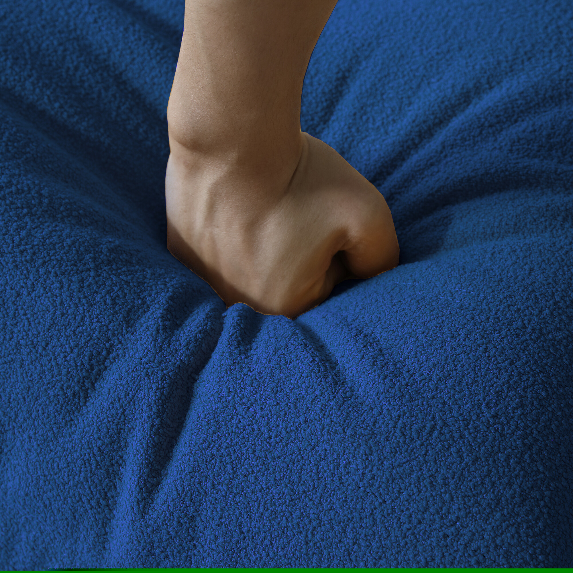 thumbnail image 6 of Magic Home Modern Sectional Sofa Togo Sofa Lazy Sofa Floor Sofa Foam Sofa Teddy Velvet Couch for Bedroom,Living Room,Apartment and Small Space,Three Seat Sofa,Blue, 6 of 9