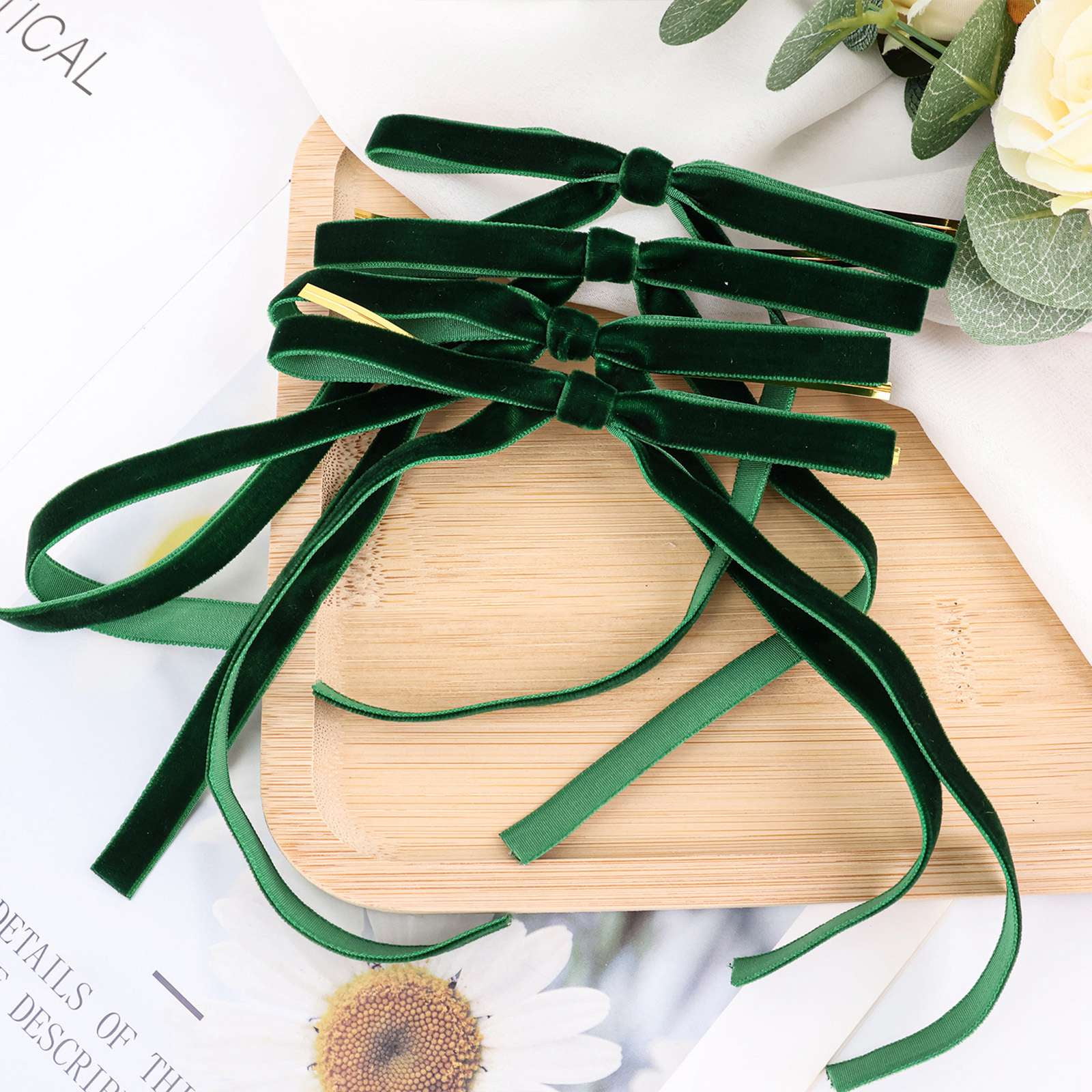 48PCS Velvet Christmas Bows for Christmas Tree Rustic Crafts Gift Bows Vintage Velvet Ribbon Bows for Xmas Home Decor Wedding Outdoor Indoor