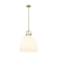 thumbnail image 3 of Innovations Lighting  Newton Bell - 1 Light 16" Stem Hung Pendant Brushed Brass/Matte White, 3 of 5