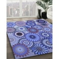 thumbnail image 2 of Ahgly Company Indoor Round Patterned Denim Blue Area Rugs, 8' Round, 2 of 6