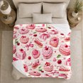 thumbnail image 5 of Sweet decorative motif Art Heart Cake Cherry Print Valentine'S, Cozy Playful Scene, Warm Flannel Blanket for Living Room and Bedroom, Art Lovers Valentine's Day Gift, Playful Home Decor, 5 of 9
