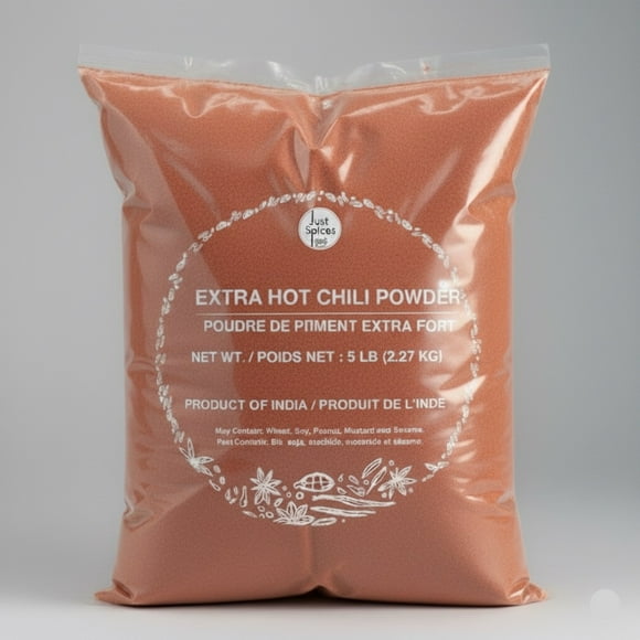 Just Spices - Extra Hot Red Chili Powder (Mirch), 5 lb (2.27 kg), Product of India, Value Pack