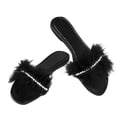 thumbnail image 2 of Zapatillas planas de felpa con diamantes de imitación de una línea para ocio diario de verano nuevo estilo para mujer Wmkox8yii  hj789, 2 of 8