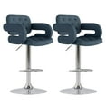 thumbnail image 2 of Home Square Adjustable Tufted Fabric Barstool in Dark Blue - Set of 4, 2 of 10