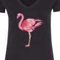 thumbnail image 4 of Inktastic Pink Flamingo Women's V-Neck T-Shirt, 4 of 5