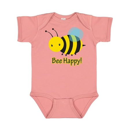 

Inktastic Bee Happy! Gift Baby Boy or Baby Girl Bodysuit