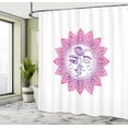thumbnail image 4 of Ambesonne Sun Shower Curtain, Celestial Elements Floral, 69"Wx70"L, Purple Hot Pink White, 4 of 4